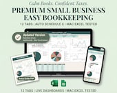 Small Business Bookkeeping Spreadsheet: Income Expense Tracker, Schedule C (Google Sheets Excel)