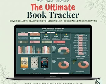 The Ultimate Book Tracker, Google Sheets, Personal Digital Library, Reading Journal Spreadsheet Template, Lending List (Digital Download)