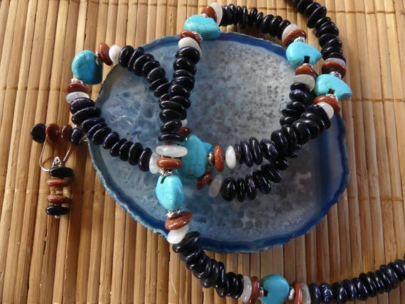 30 Inch Southwestern Zuni Style Turquoise Bear Fetish Necklace | Etsy