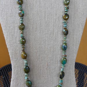 26 Inch Vintage 1980s Natural Green Turquoise Necklace With Earrings - Etsy