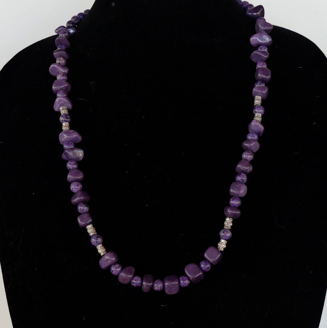27 Inch Royal Purple Quartzite and Lepidolite Necklace With Etsy