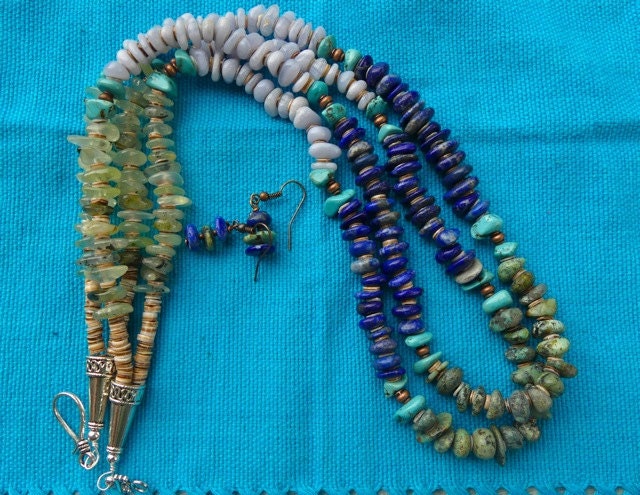 25 Inch Double Strand Four Color Freeform Rondelle Gemstone, Turquoise ...