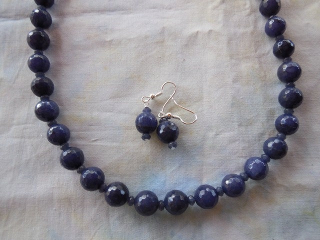 30 DOLLAR SALE 22 Inch Dark Blue Faceted Crab Agate Necklace - Etsy