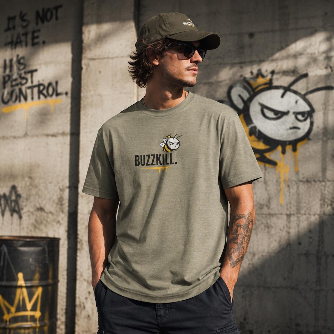 Buzzkill Bee Graphic Tee | Funny Bee Logo T-shirt - Etsy