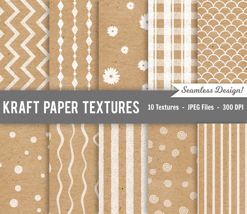 Kraft paper digital textures, kraft paper backgrounds, kraft paper patterns, seamless kraft paper digital patterns, cute kraft paper pattern image 1