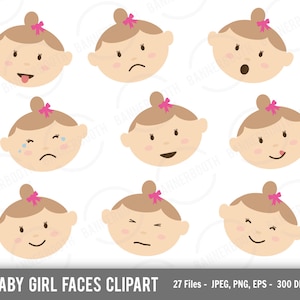 baby girl clipart, baby face clipart, happy baby clipart, face clipart, baby face digital art, cute baby clipart, cute baby art, baby
