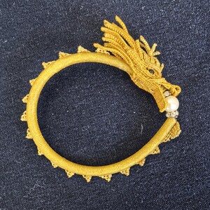 Bracciale con drago in oro intrecciato a mano, bracciale con drago e perle, gioiello con drago intrecciato a mano, idea regalo