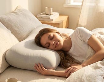 Cervical Neck Support Pillow for Zero Reflux & Side Sleepers, Orthopedic Contour Pillow, Shoulder Relief Memory Foam Pillow