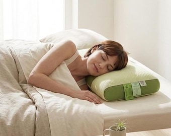 Almohada cervical ergonómica de espuma viscoelástica: soporte ortopédico para el cuello para quienes duermen de lado o boca arriba. Transpirable y refrescante.