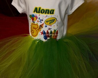Conjunto personalizado de cumpleaños para niña, tutú y camiseta, conjunto de fiesta para niña pequeña.
