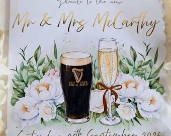 Personalised Sláinte wedding card