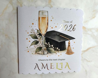 Personalised Graduation Card | Gold Foil Any Name | Class of 2026