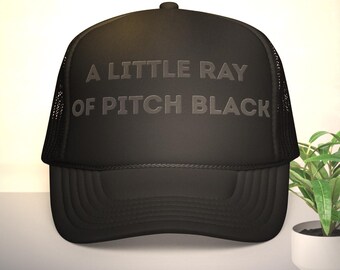 Embroidered Trucker Cap Black Humor Dark Saying Funny Headwear Adjustable Foam Snapback Mesh Hat Breathable Summer Outdoor Unisex Style