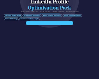 LinkedIn Profile Optimisation Pack | 20 Headline Templates | Social Selling Playbook | Profile Audit | Instant Download