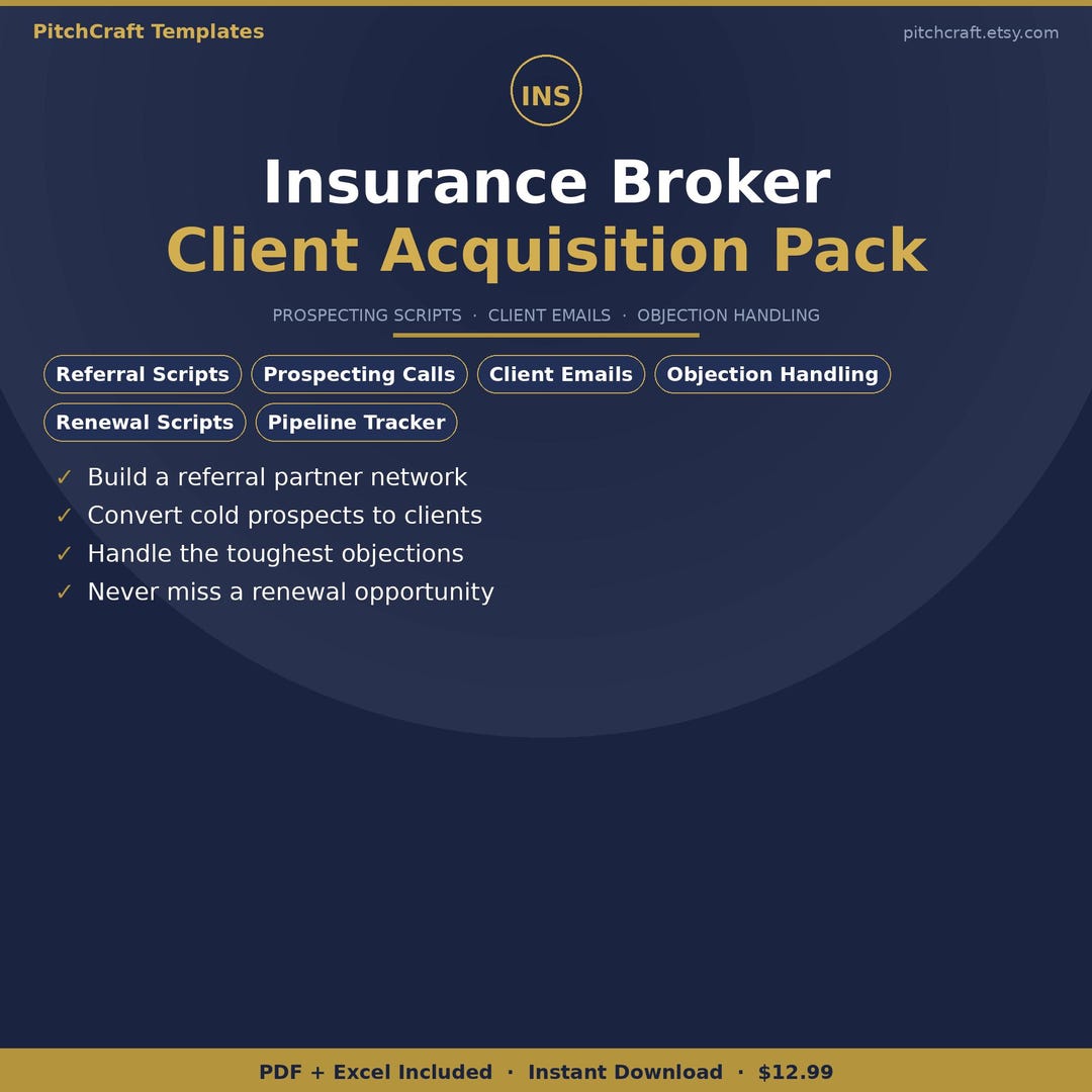 Insurance Lab Referal Script Insurance Broker Client Acquisition Pack | Prospecting Scripts ...