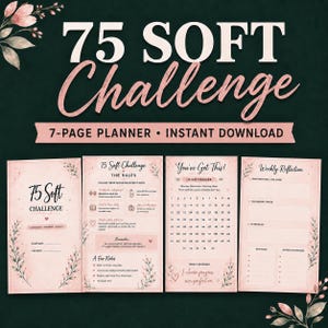 75 Soft Challenge Printable Bundle | Habit Tracker, Meal Planner (Digital Download)