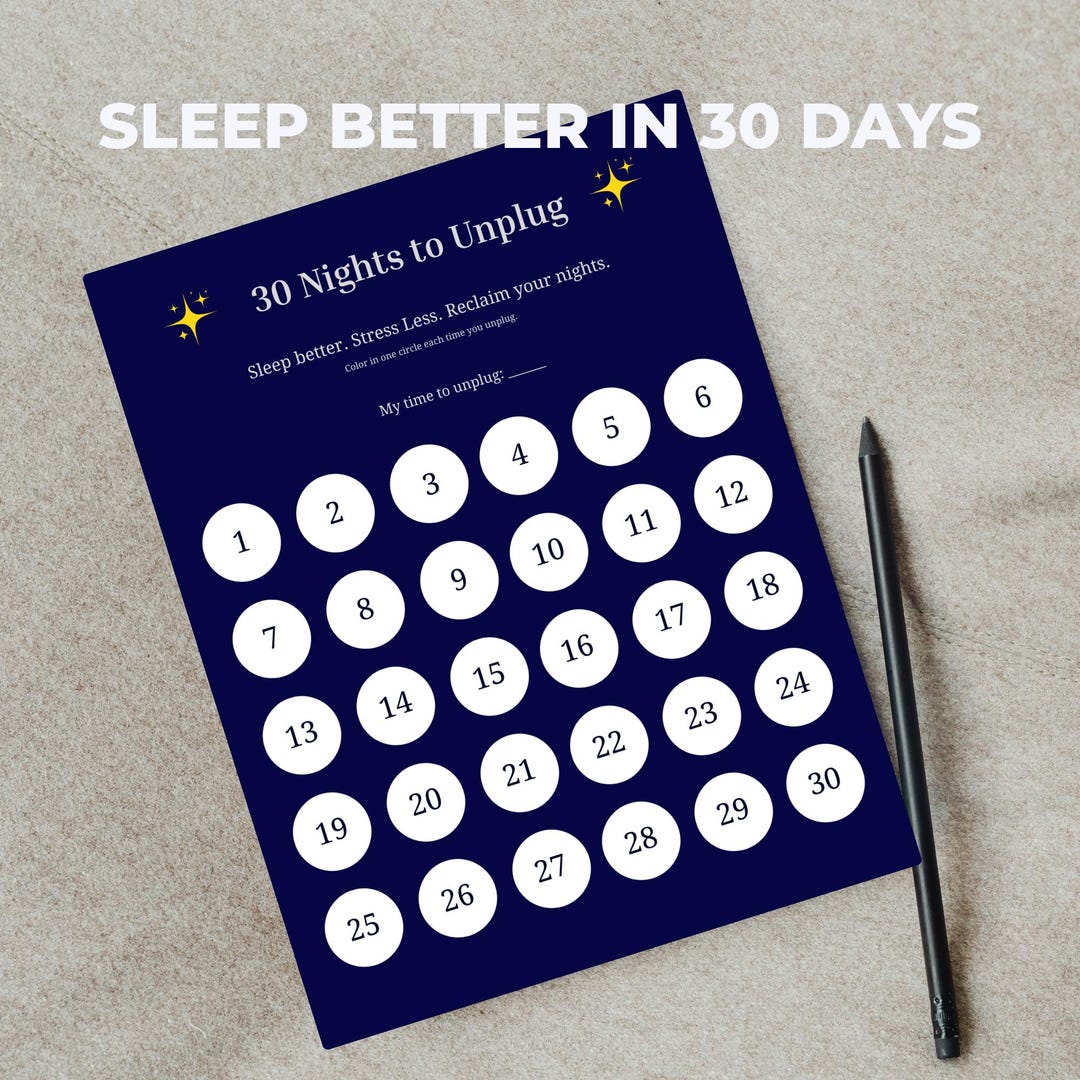 30-day Digital Detox Tracker – Printable Screen Time & Bedtime Routine ...