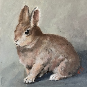 Original Bunny Oil Painting