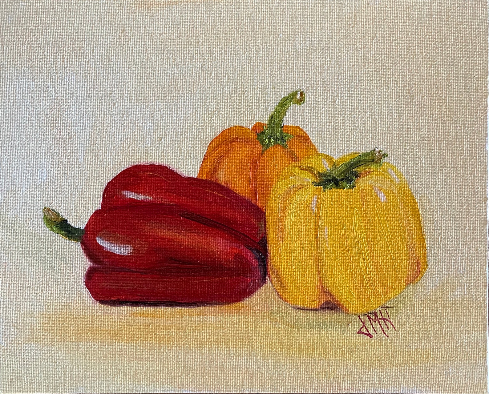 Framed 8x10 Oil Painting of Bell Peppers Etsy Israel