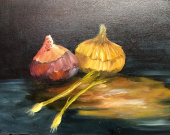 Onion Still Life Oil Painting