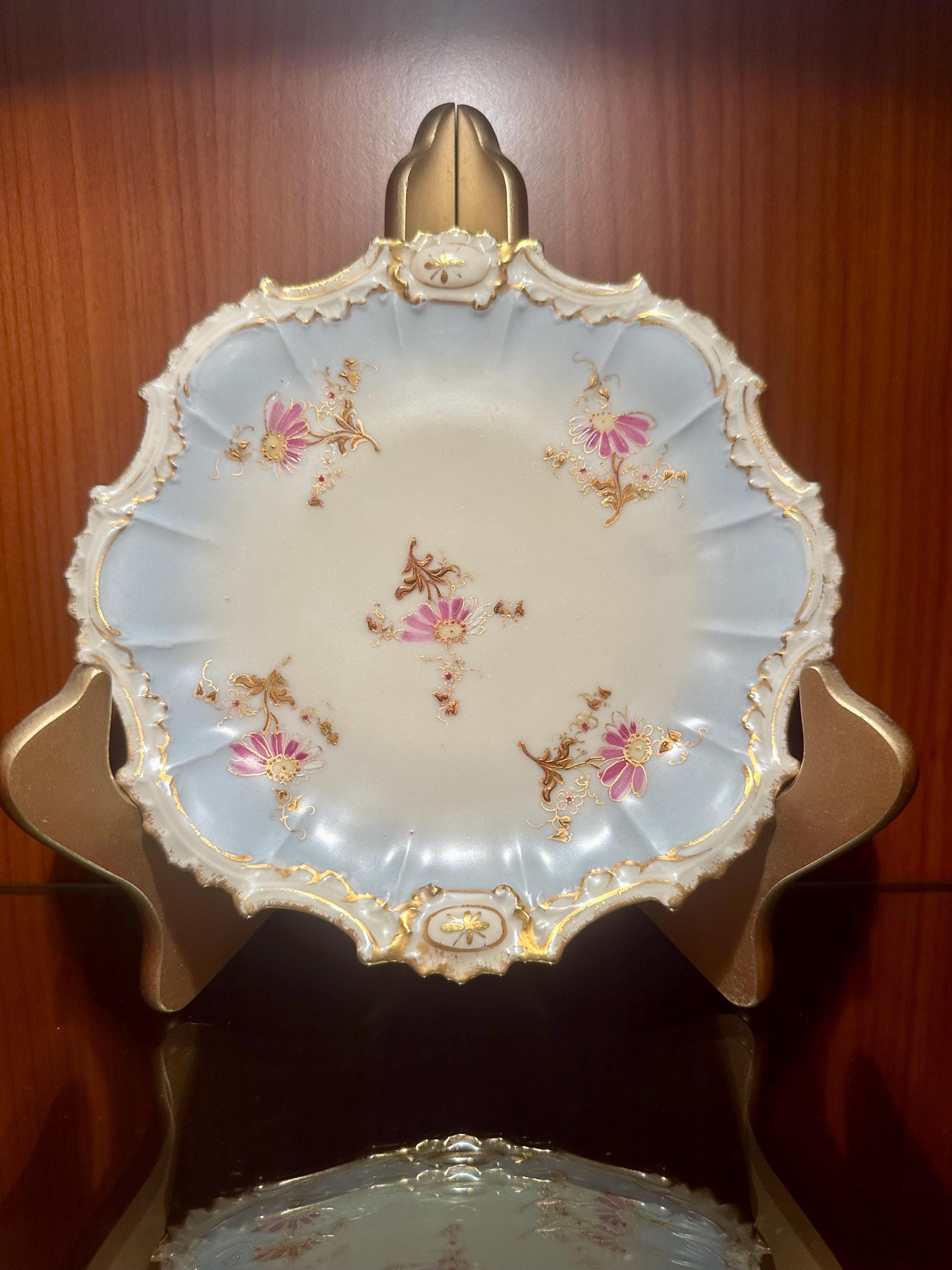 Limoges Blue and Gold Plates - Etsy