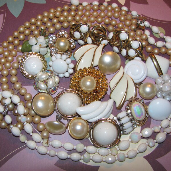 Destash Craft Lot of Vintage Jewelry For Creating Treasures