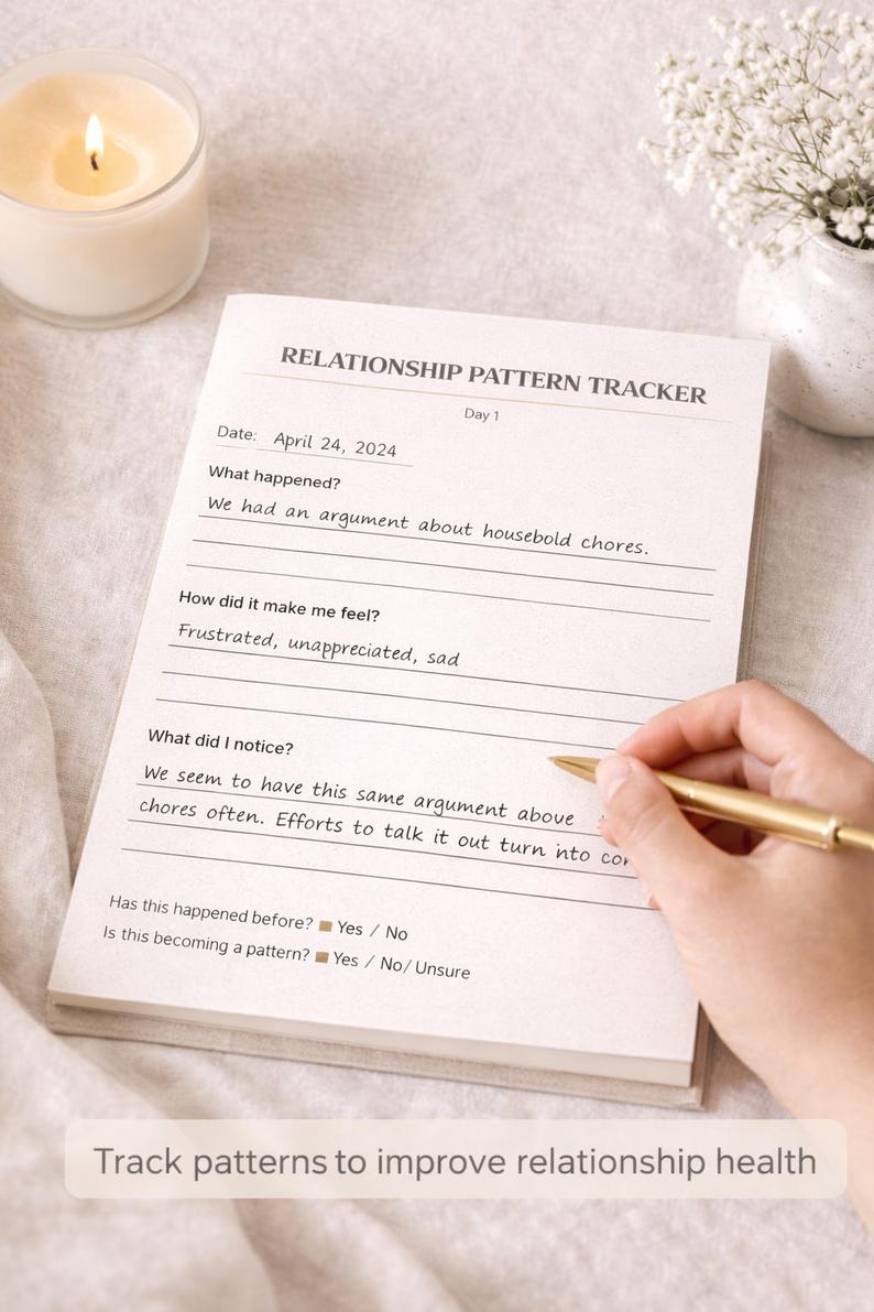 Relationship Patterns List Relationship Pattern Tracker Printable + Spreadsheet | 30 Day ...