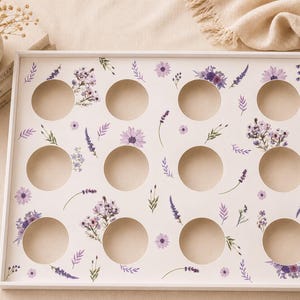 Insert floral pour 12 cupcakes | Présentoir à cupcakes | Insert imprimable pour boîte à 12 cupcakes | Téléchargement numérique | Boîte à gâteau 10 x 35 x 25 cm