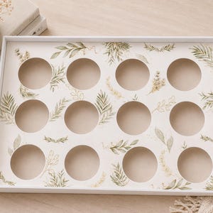 Insert floral pour 12 cupcakes | Présentoir à cupcakes | Insert imprimable pour boîte à 12 cupcakes | Téléchargement numérique | Boîte à gâteau 10 x 35 x 25 cm