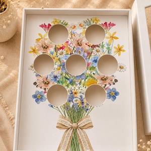 Insats med vildblomsbukett | Muffinsdisplay | Insats med blommuffinsask | Digital nedladdning | 10 x 35 x 25 cm tårtask