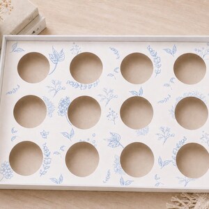 Insert floral pour 12 cupcakes | Présentoir à cupcakes | Insert imprimable pour boîte à 12 cupcakes | Téléchargement numérique | Boîte à gâteau 10 x 35 x 25 cm