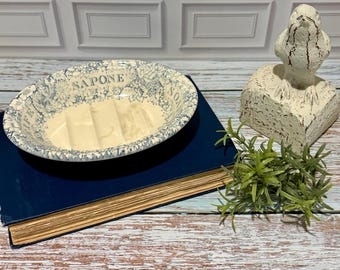 Vintage Mason's England Blue Transferware Seifenschale, Crabtree & Evelyn Savon de Marseille