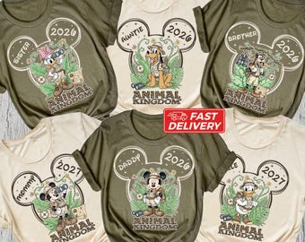 Matching Family Animal Kingdom Shirts 2026, Disney Trip Custom Shirts, Mom Dad Kids Safari Outfit, Vacation Disney Family Tee 2027