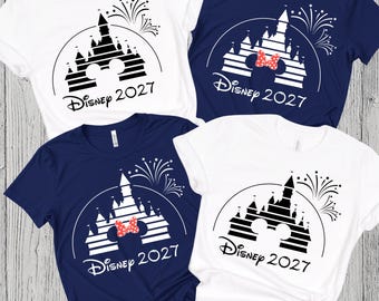 Disney 2027 Shirt, Family Disney Trip Shirts, Disneyworld Outfit, Mickey Minnie Shirt, Disney Vacation Tee, Matching Family Disneyland Shirt
