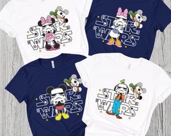 Personalized Mickey & Minnie Star Wars Matching Shirts, Matching Group Tees, Disneyland Family Vacation,Star Wars Stormtrooper Shirt