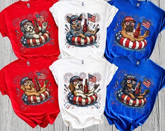 Personalized Dog 4th of July Shirt, Custom Patriotic Dog Lover Tee, All Breeds USA Summer Shirt, Dog Mom Gift, Memorial Day Tee