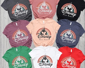 Disneyland Matching T-shirt, Disney Rainbow Castle Shirt,Disney Family Shirt, Disney Castle Shirt, Disney Retro, Disneyworld Matching