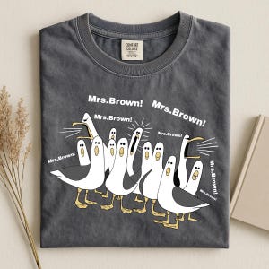 Personalized teacher gift shirt with duck graphic custom last name design