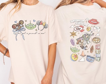 Comfort Colors You’ve Got a Friend in Me Coquette Bow Shirt, Girly Toy Story Friends Tee, Retro Pastel Park Day Disney Trip Shirt