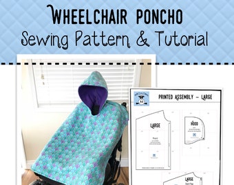 Wheelchair Poncho/Digital Sewing Pattern/Adaptive Clothing/Fleece Hoodie/Car Blanket