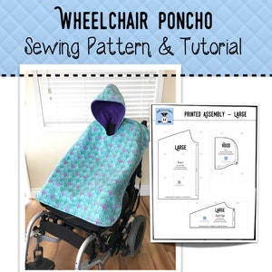 Wheelchair Poncho/Digital Sewing Pattern/Adaptive Clothing/Fleece Hoodie/Car Blanket