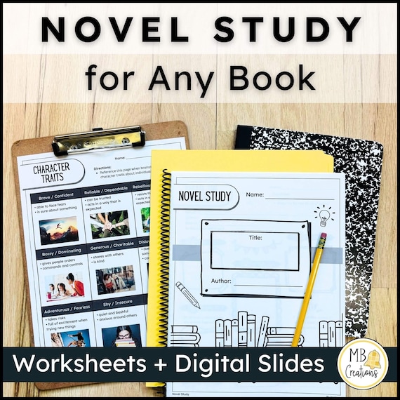 Generic Novel Study Any Book Club Packet Worksheets Template and Activities for Elementary Students