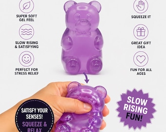 Soft Gel Grape Squeeze Slow Rise Squishy Sugar Gummy Bear