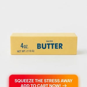 Giocattolo antistress realistico a forma di bastoncino di burro salato profumato – Squiddy a lenta risalita per alleviare lo stress sensoriale.