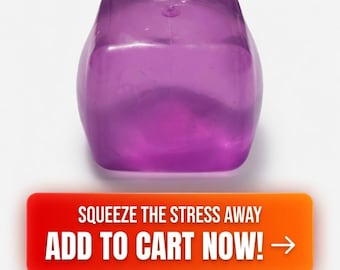 Purple Translucent Squishy Stress Cube - Slow Rise Gel Sensory Fidget Toy Anxiety Relief