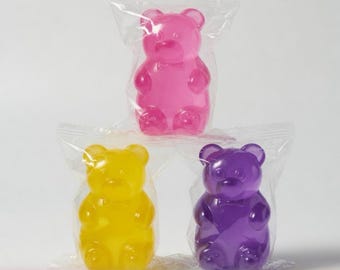 Assorted 3 Pack Soft Gel Gummy Bear Squishies - Slow Rising Fidget Toys