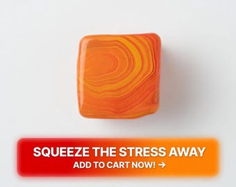 Orange Creamsicle Squishy Sugar Ice Cube – Slow Rise Gel Sensory Fidget Toy (5cm)