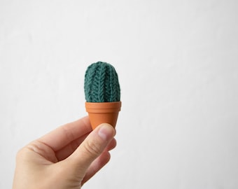 cactus, handknitted, wool, pincushion cactus, office decoration, knit cactus