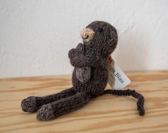 knitted monkey mascot cuddle animal tiny wool monkey, ape