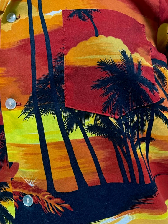 Vintage Hawaiian Shirt by Nui Nalu (Big Wave) - O… - image 4